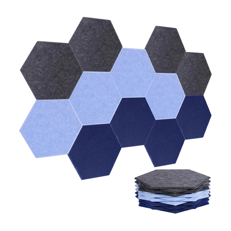 Hexagonal Self-Adhesive Color-Blocking Sound-Absorbing Panels