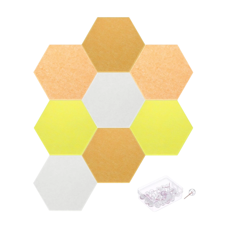 Self-adhesive color-blocking sound-absorbing panels